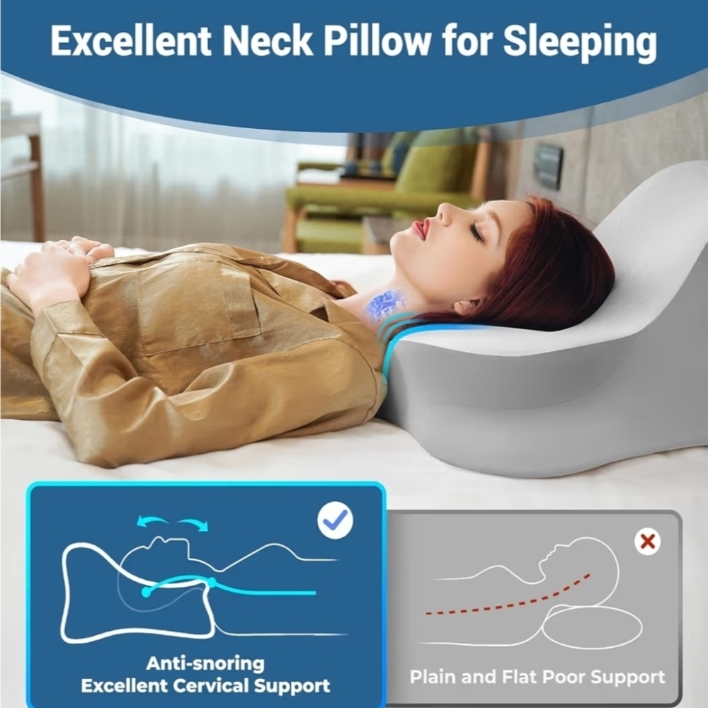 Reading Pillow for Bed, Lying, Leaning and Prone, Ergonomic Memory Foam - Picture 5 of 7